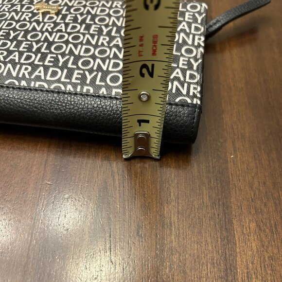 Radley London BiFold Signature Logo Matinee Black White Leather Zip Snap Wallet - Picture 15 of 16